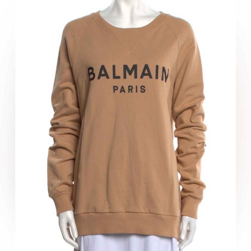 Balmain Camel Sweatshirt with Logo